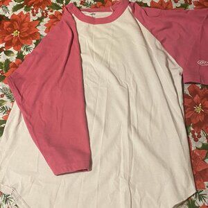 Rawlings Pink and White Baseball Tee || L